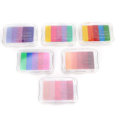 6pcs Gradient Ink Pad Non Toxic Hand Printing Stamp Pad DIY Handbook Stamp Ink Pad