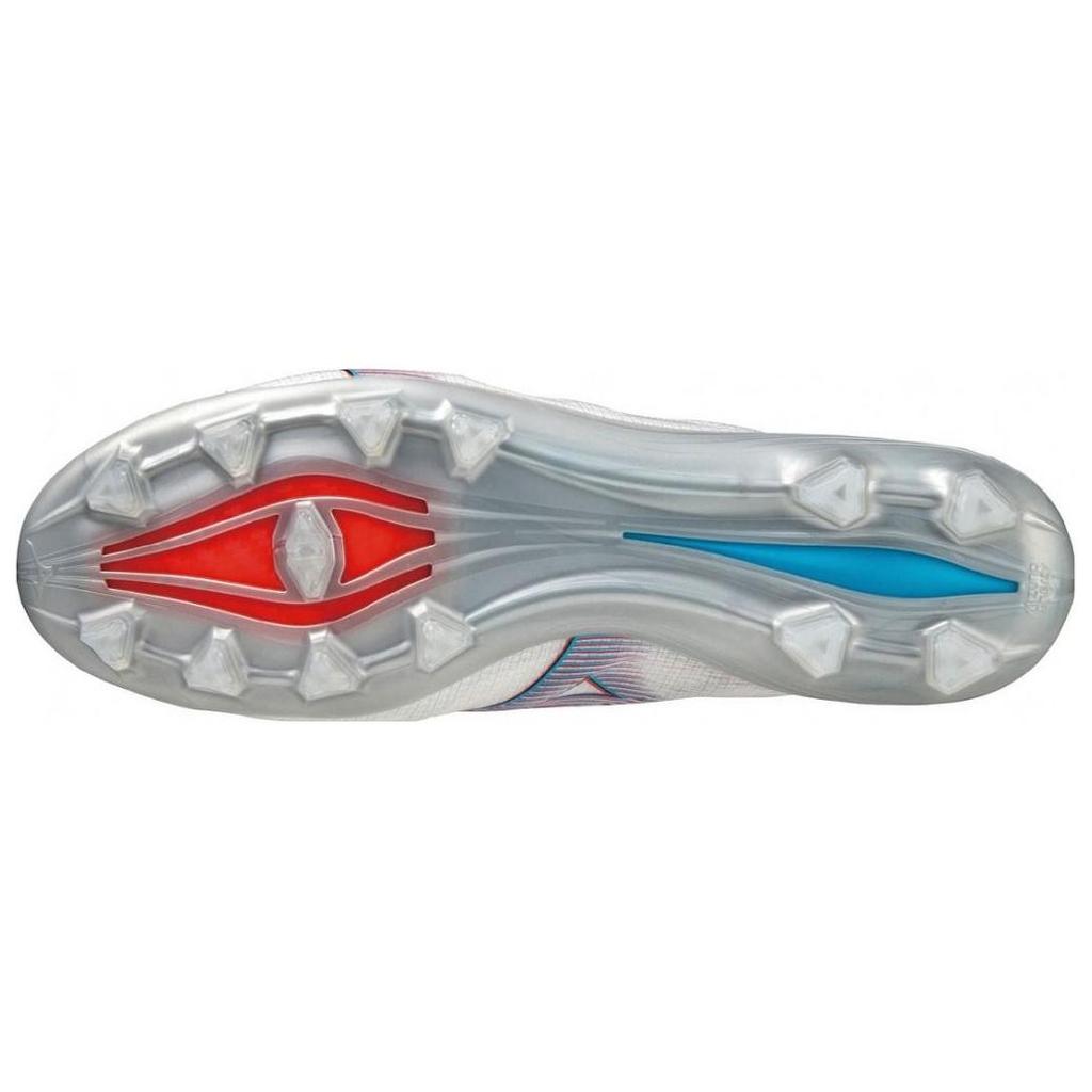 Mizuno Alpha Comfortable Versatile FG (Rubber Long Studs) Natural Grass Slip-Resistant Durable Soccer Shoes Unisex Soccer Shoes White Red P1GA236209