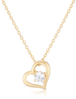 [Bloom] Silver Yellow Gold Plated Cubic Zirconia Heart Necklace 0772-1562-0019-0000