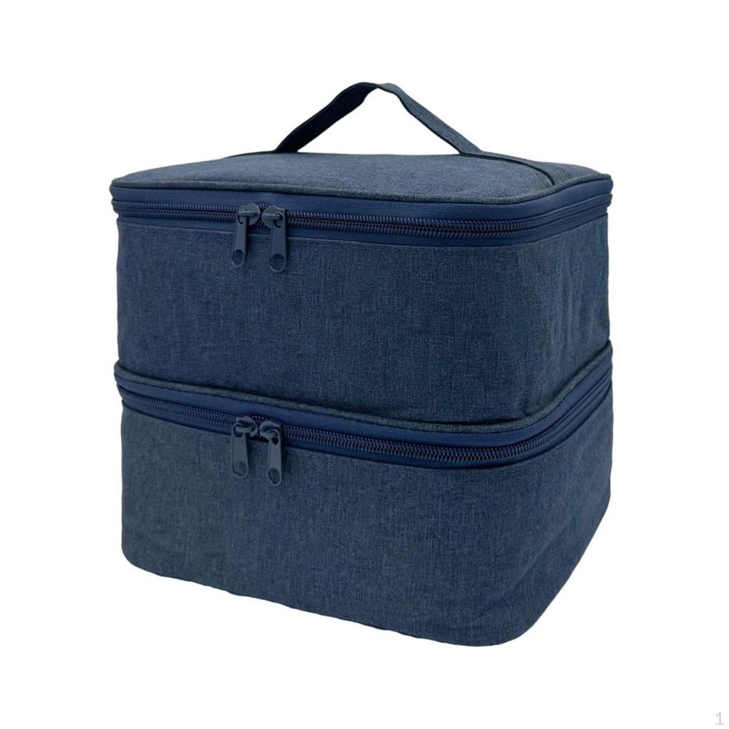 Nail Polish Organizer with Manicure Tools Sections DoubleLayer Padded