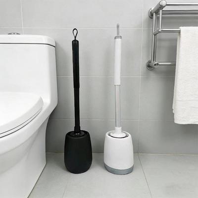 Long-Handle Wall-Mounted Round Head Toilet Brush with Gel Head