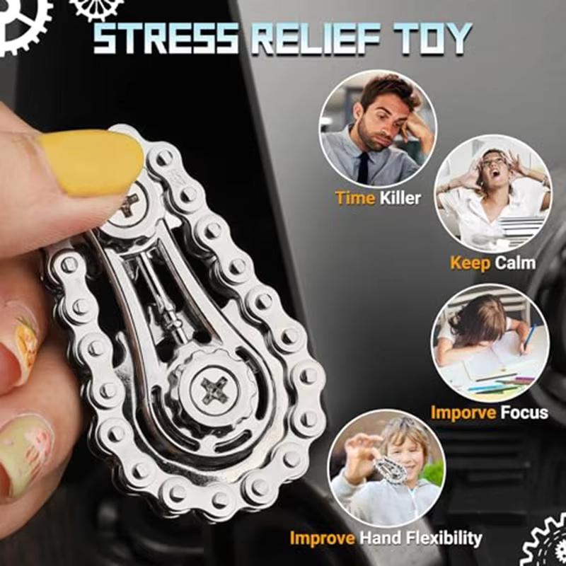 Sprockets Flywheel Fingertip Gyro Fidget Spinner Antistress Anxiety Metal Bike Chains EDC Spinner Fidget Toys For Adult Kids