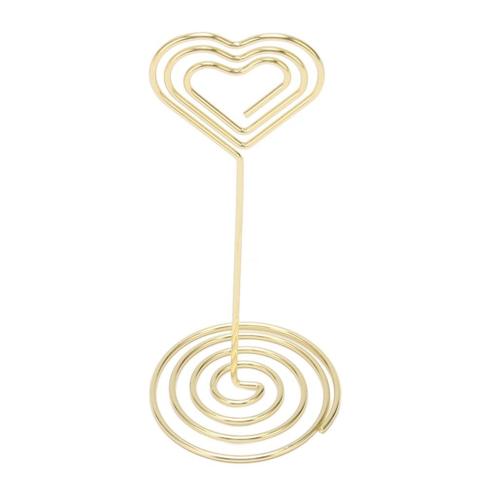 10Pcs Gold /Rose Gold Table Number Stands Heart Shape Name Card Clips  Home Centerpiece