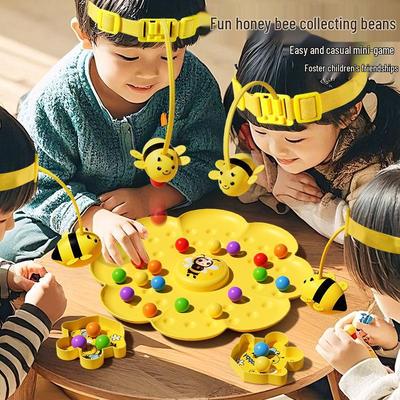 משחק דיג מגנטי ללכידת חרוזים דבורה קטנה - צעצוע חינוכי לאינטראקציה בין הורה לילד גילאי 3-8