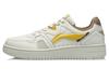 Synthetic Leather Slip Resistant Abrasion Resistant Low Top Skateboard Shoes Men's White Yellow AGCR317-4