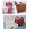 Portable Travel Toiletry Makeup Bag Woven Ratton Gift Box Cosmetic Organizer Large Capacity for Women Girls