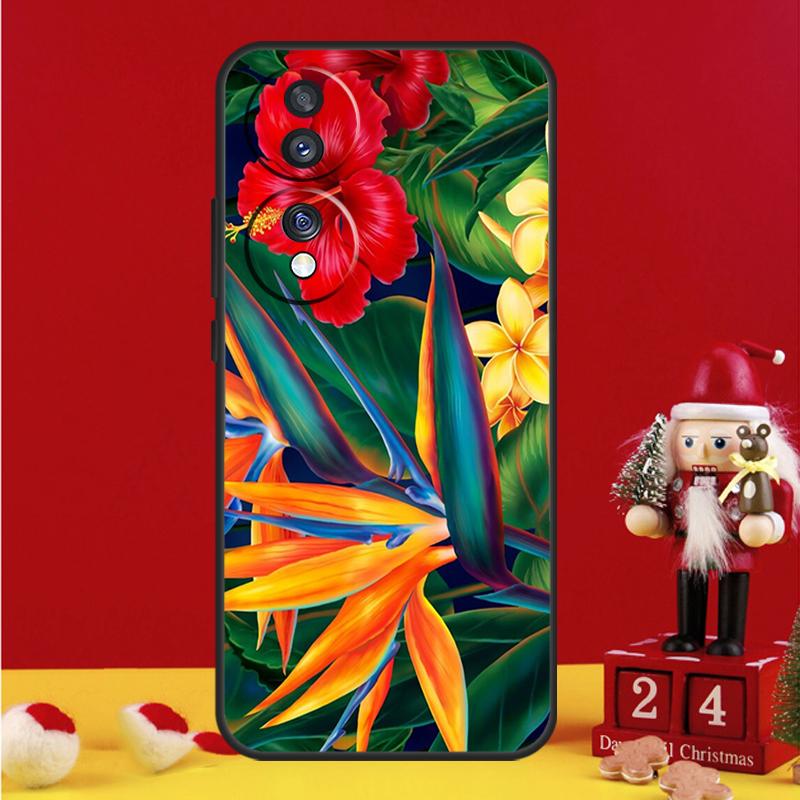 Tropical Paradise Hawaiian Flower Case For Honor Magic 7 6 8 Pro Honor Win X9a X9b X9c X9d X8c X8b 50 70 90 200 400 Lite Cover