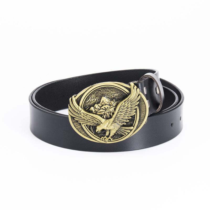 

Ремень с гладкой пряжкой в виде национального флага и орла, модный и трендовый ремень с пряжкой для молодежного ночного клуба 90cm
