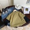 Boys' 2025 Spring New Stylish Two-Piece Look T-Shirt - Korean Letter Print Pullover