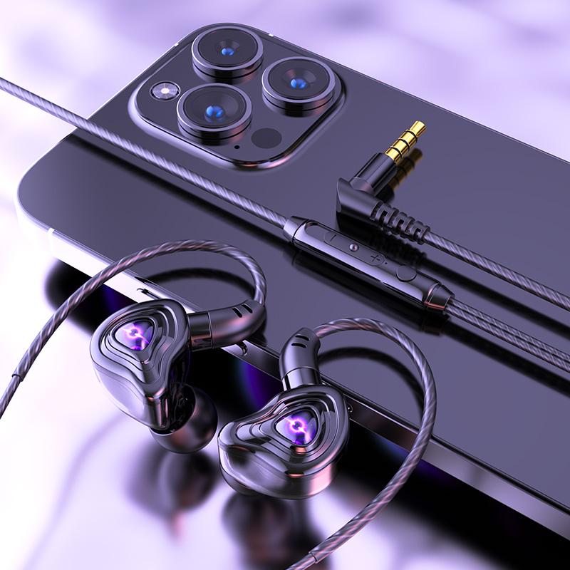 9D Surround Bass Type C&3.5mm Wired Earphones In Ear Earbuds Noise Reduction Headphones for Samsung Gaming Headsets with HD Mic