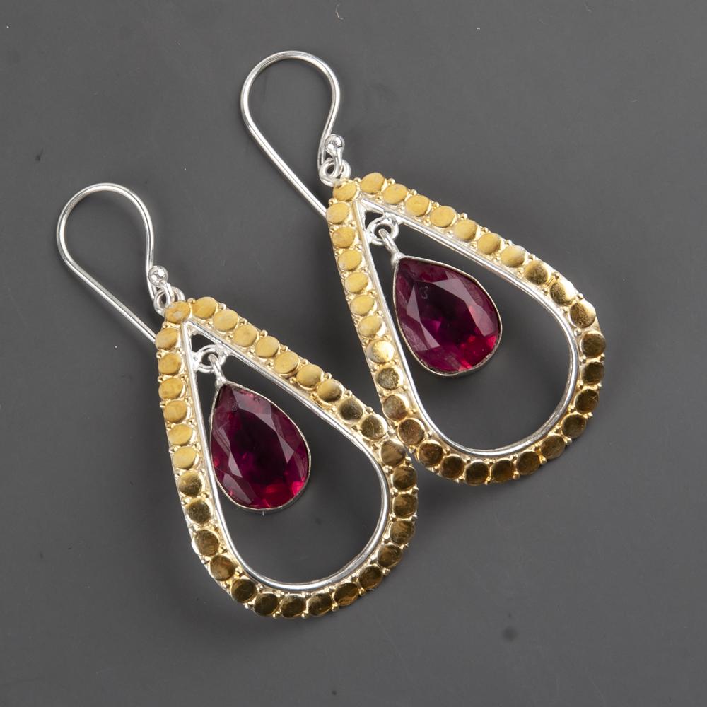 Pink Tourmaline Gemstone Jewelry, 925 Sterling Silver Earrings, Handmade Gorgeous Jewelry Gift For Women