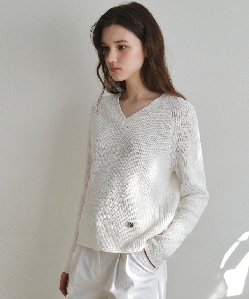 Wednesday Oasis For Woman Easy Hazzi V-Neck Knit_Ivory(Wc26Kn06)