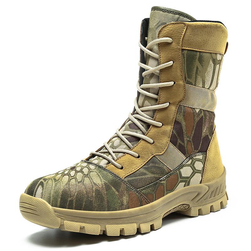 Fashion Fashion Men's Wide Width Tactical Boots Desert Hiking High Top Ankle Boots Waterproof Non-Slip Outdoor Combat Shoes for Travel