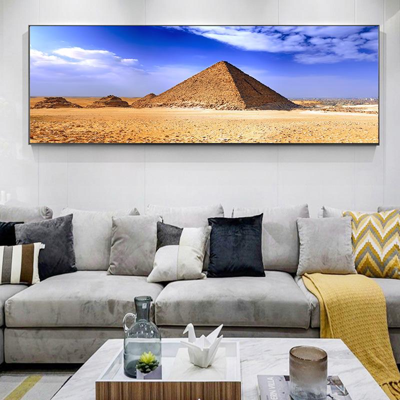 Peisaj deșertul egiptean Piramidă Pânză Pictură Postere și imprimeuri Cuadros Artă de perete Poze Living Room Decor fără cadru