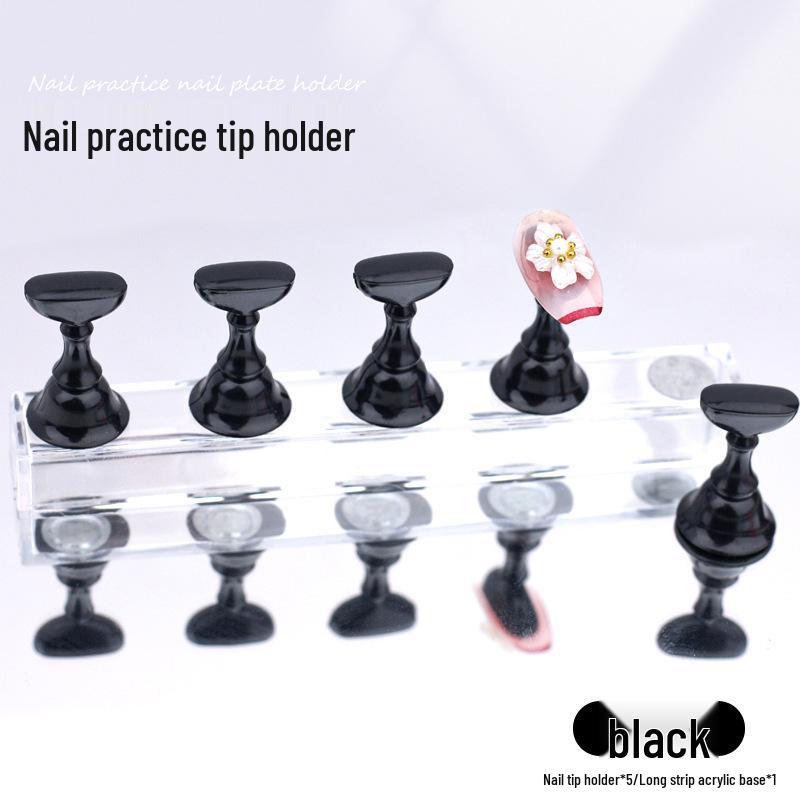Magnetic Nail Art Practice Stand with Acrylic Base and Gem Holders