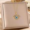 Women's Titanium Steel Blue Evil Eye Pendant Necklace - Light Luxury Clavicle Chain Jewelry
