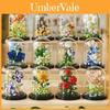 Sunflowers Roses Lilies Hibiscus Bouquet Plastic Building Blocks With Dust Cover For Kids Diy Gift