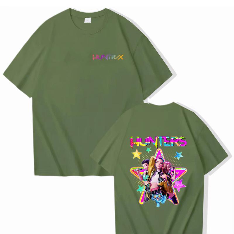 Movie KPop Demon Hunters T-shirts Cute Kawaii Rumi Mira Zoey Graphic T-shirt Men Women Fashion Oversized T Shirts