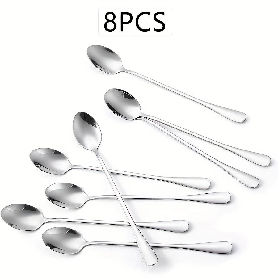 Stainless Steel 1010 Ice Scoop & Long Handle Spoon for Coffee, Dessert & Ice Cream