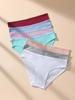 7Pcs Women Cotton Panties Striped Briefs Sexy Women's Underwear Low Waist Breathable Underpants Plus Size Solid Female Lingerie