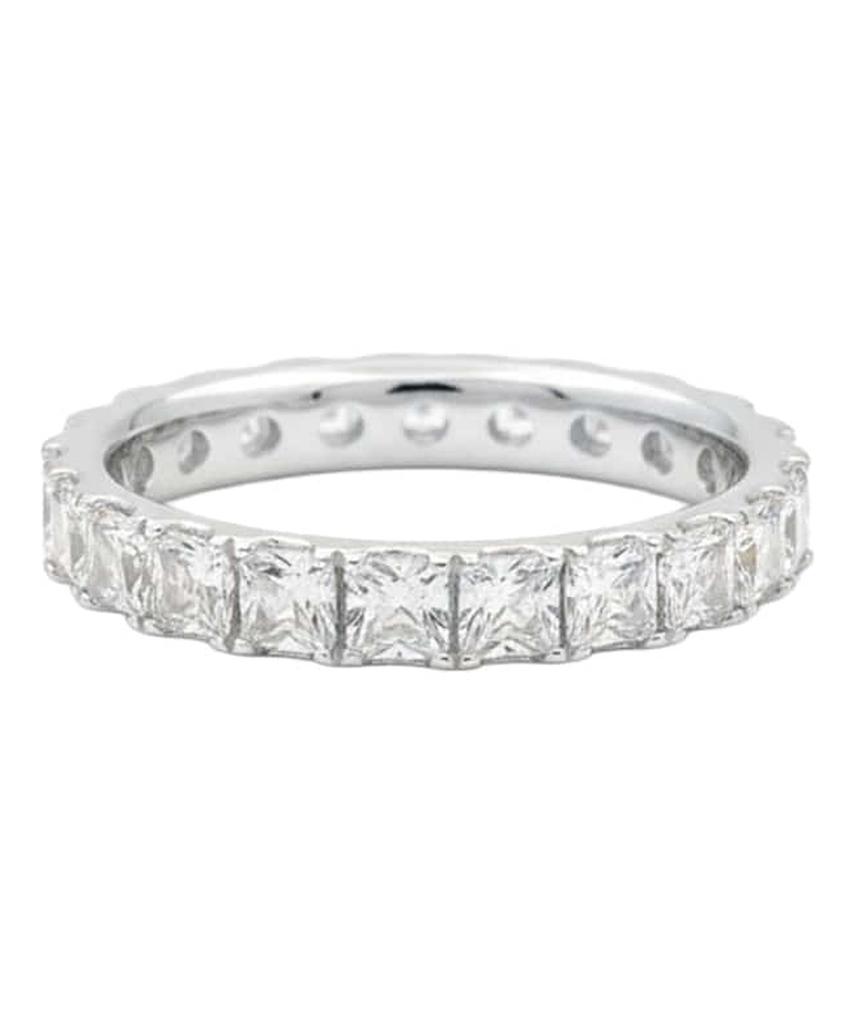 Alleun Silver 925 Layered Square Cubic Silver Ring