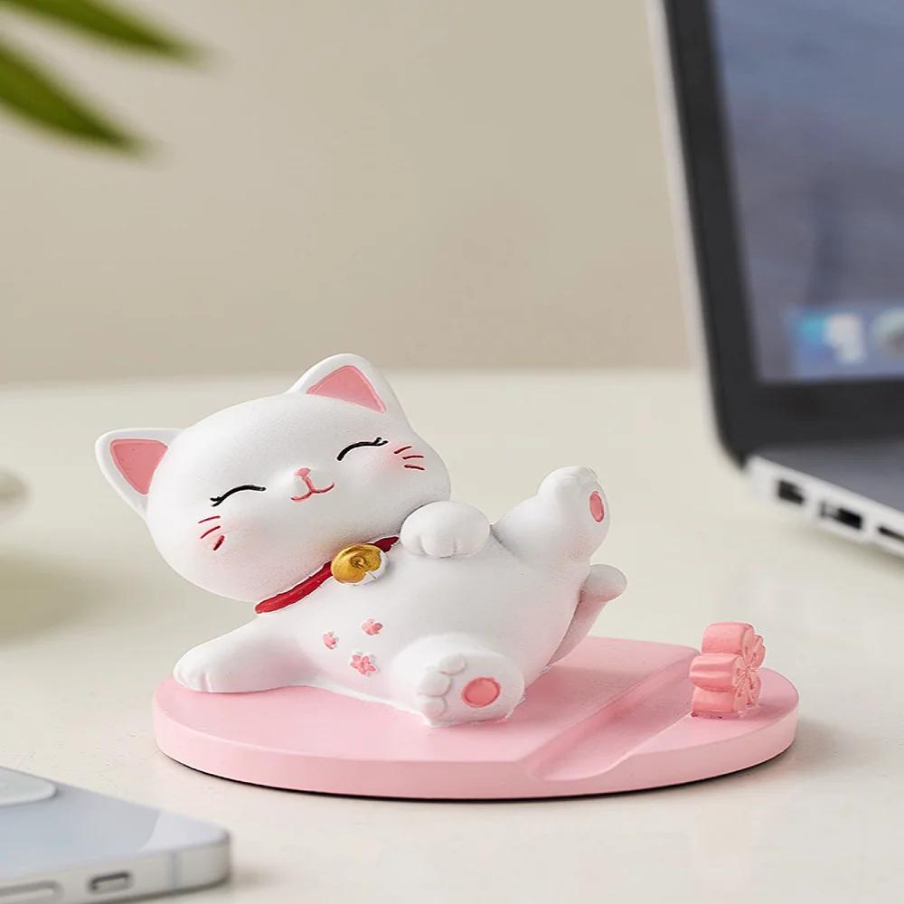 Cute Fortune Cat Cell Phone Holder Bracket Cartoon Cute Cell Phone Holder Creative Cute style small animal