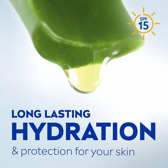 Lait corporel NIVEA Aloe Protection 400 ml | SPF 15 | Extraits d'aloe vera | Sérum hydratant | Hommes et femmes | Tous types de peau