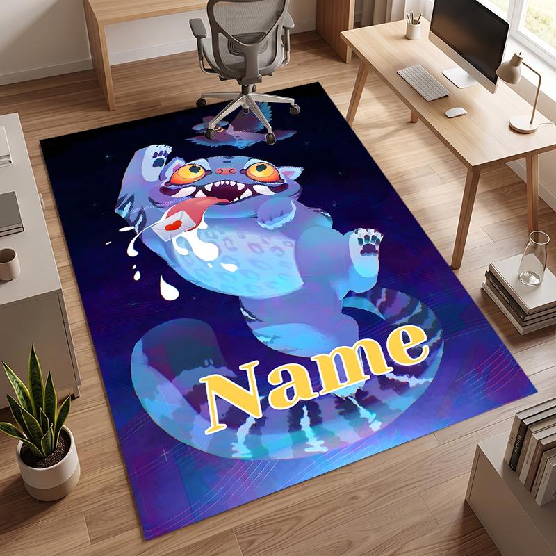 Derpy Tiger (5) Personalized name Office Carpet Stylish Decor for Living Room Bedroom Kitchen