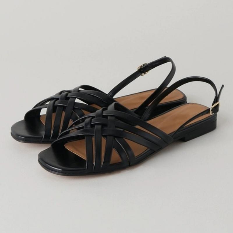 Fashion Rome Woven Sandals Low Heels Female Breathable Sandals Chunky 2025 Summer New Hollow Ladies Gladiator Shoes Sandalias De Mujer