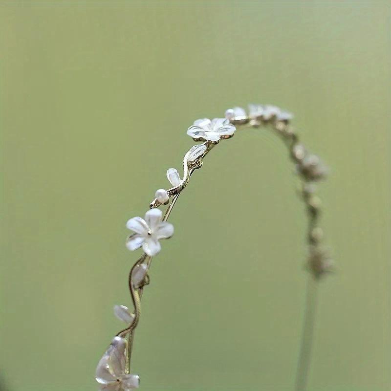 2025 Nádherná elegantní perleťová čelenka do vlasů Květinová čelenka Ženy Dívčí obruč Sladké Roztomilé pokrývky hlavy Vlasové doplňky