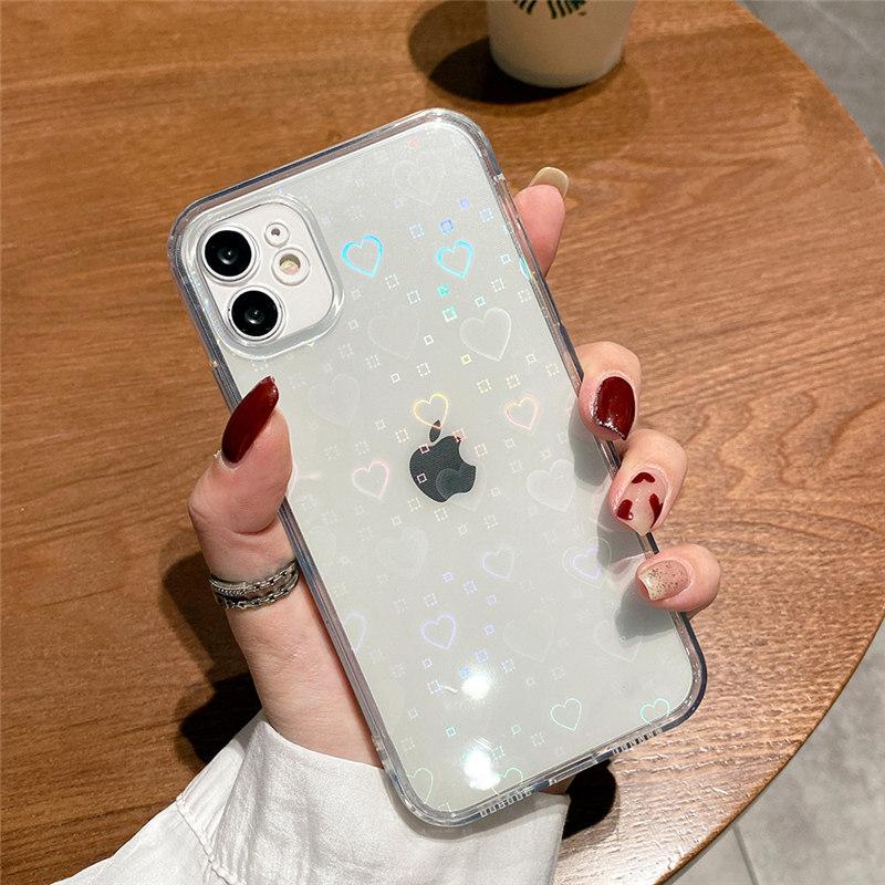 Gradient Rainbow Laser Cases For Iphone X Xs Max Xr Transparent Soft Fundas For Iphone 11 Xr 6s 7 8 Plus 12 Clear Acrylic Covers