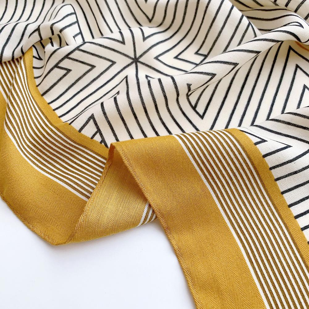 New geometric line scarf women's 110 square scarf simple and versatile warm decorative shawl