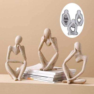 Stampo in Silicone Statua Pensatore Fai da Te Arte Astratta Corpo Umano Gesso Argilla Ornamento Stampo Candela Stampo Resina Epossidica Decorazione Casa