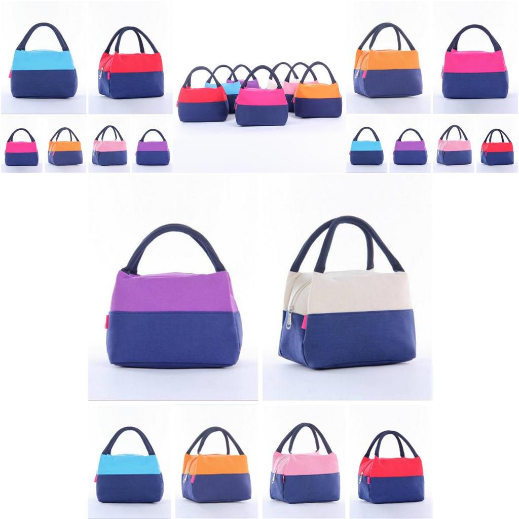 Spacious Lunch Bag Canvas Picnic Office Essential With Leakproof Thermal Handle