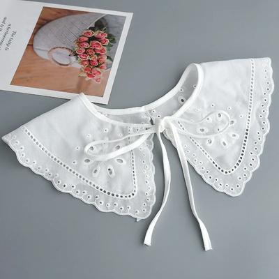 Neue Sommer Spitzen Falsche Kragen für Damen Hemd Bluse Abnehmbarer Kragen Frau Weiße Spitze Hals Schulter Wickel Falscher Kragen