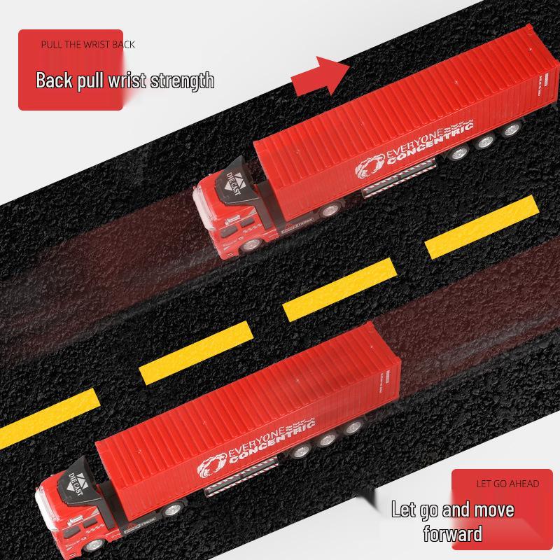 Pull-Back Alloy Detachable Container Truck Toy with Drop-Resistant Express Model - Bilingual Box Packaging