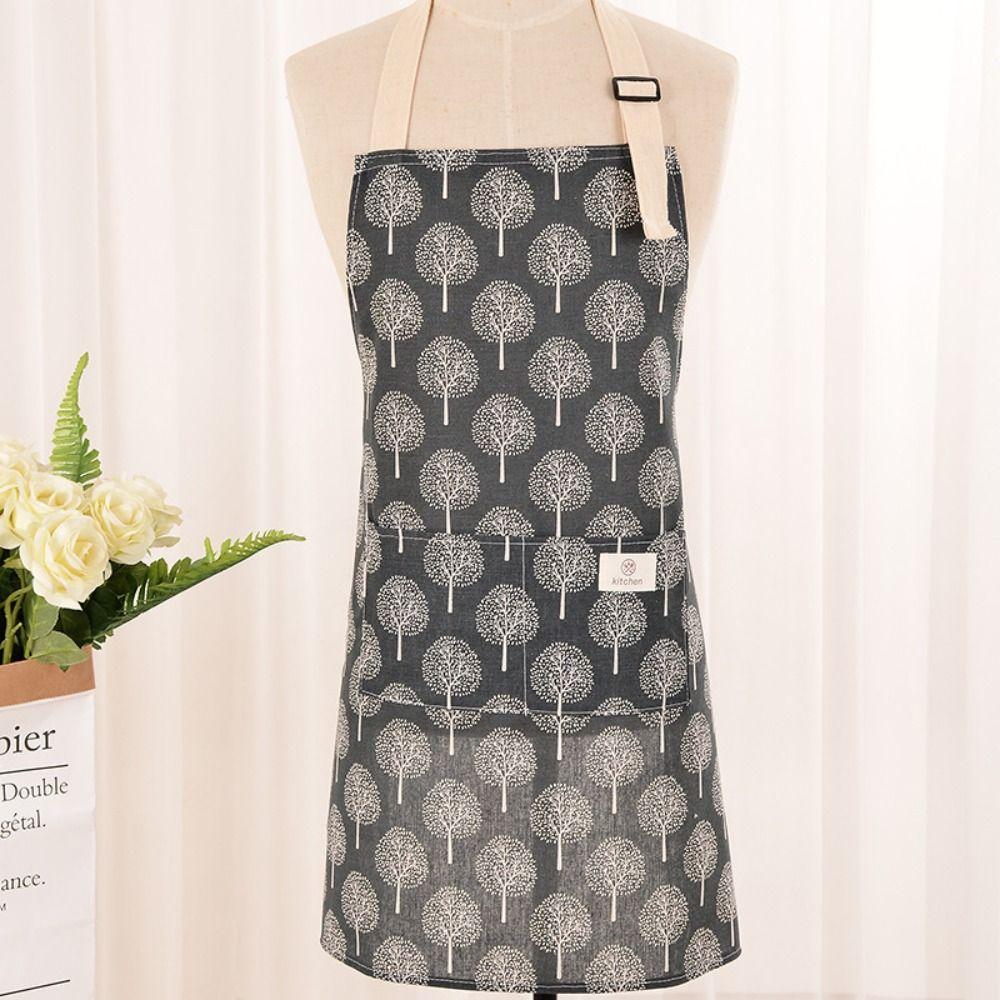 Adjustable Kitchen Aprons Oil-proof Cotton Linen Fashion Work Aprons Home Cooking Anti Dirty Household Aprons