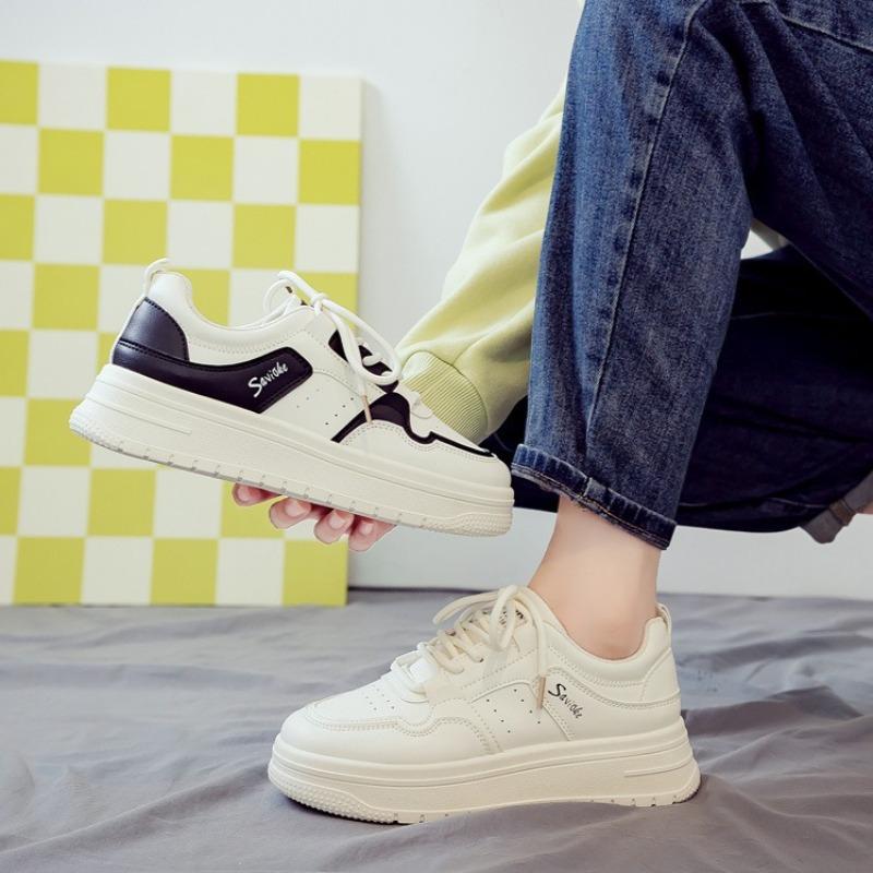 Fashion Autumn New Small White Shoes Women Student Board Shoes Fashion Lace-up Platform Leisure Sneakers Vulcanize Shoe Chaussures Femme