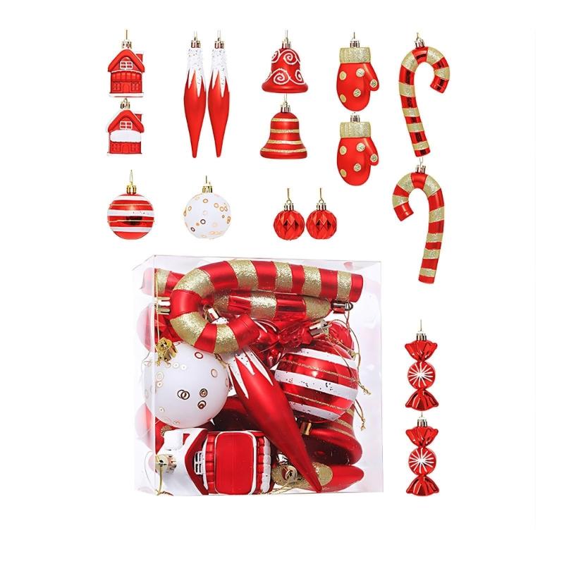 16 STÜCKE Bunte Kunststoff Weihnachtsbaumschmuck Bruchsicher Tragbar Hängeornament Für Kinder Und Haustiere
