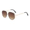 Retro Round Double Beam Sunglasses Metal Hollow Large Frame Sun Glasses For Men Women Shades Outdoor Driving Goggles Uv400