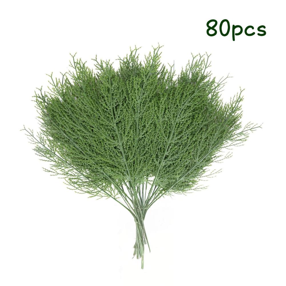 

Искусственное зеленое растение сосновая хвоя DIY Рождественская декоративная гирлянда Материал для рукоделия 80 штук/упаковка