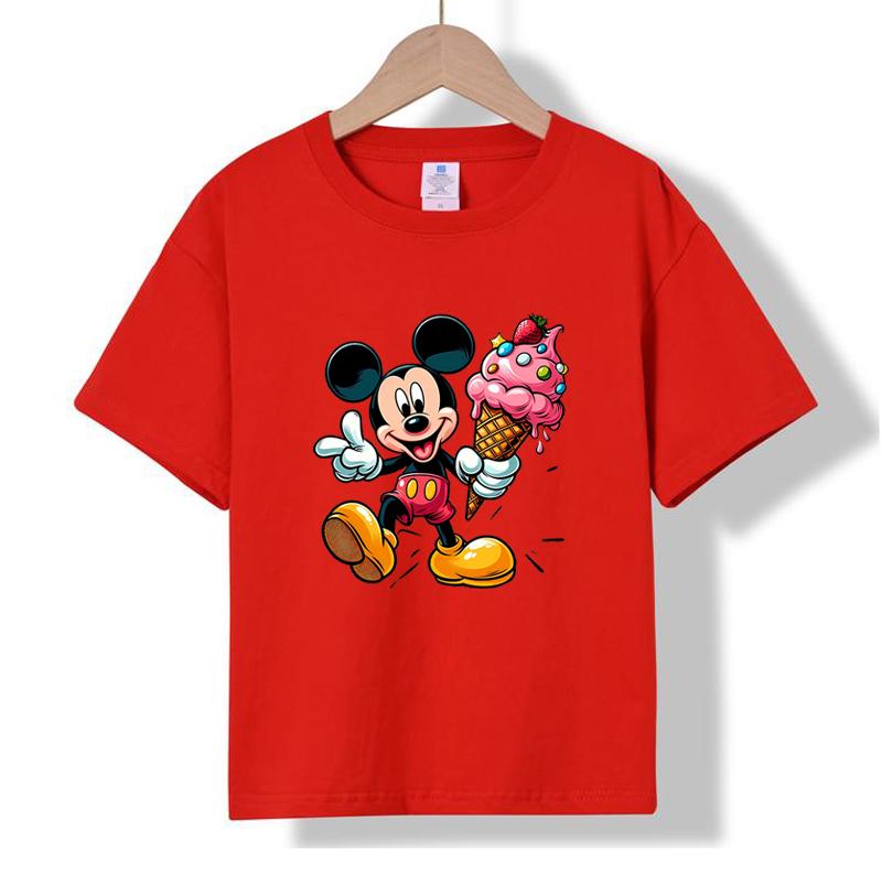 MC-33 MINISO 2026 Summer New Printed Cotton Round Neck T-shirt for Children Aged 1-16, Boys and Girls