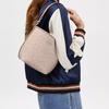 Coach City Bucket 17 Monogram Metal Logo Signature Coated Canvas Tote Shoulder Bag Small Women Bags Beige CT800-SVPWH