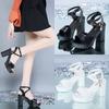 Korean Version of Thick-heeled Sandals Women's 2025 New Summer Sexy Fish Mouth High-heeled Shoes Platform Waterproof Tide Versatile Women's Shoes