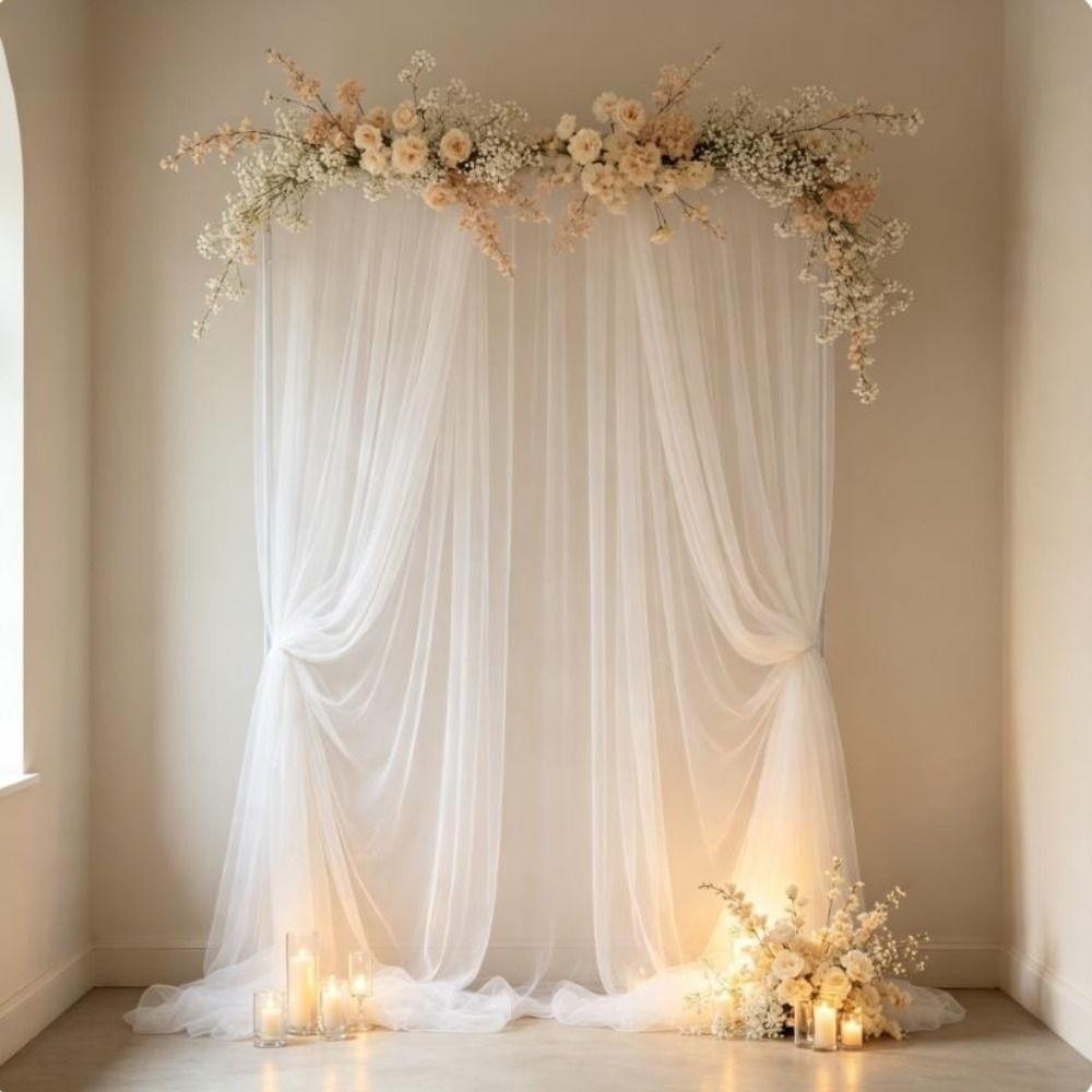 Transparent Sheer Mesh Curtains Event Backdrop Halloween Decor Atmosphere Backdrop Curtain Wedding