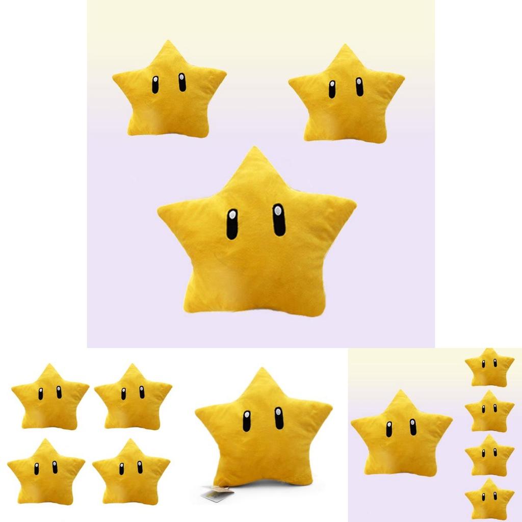 Super Mario Gelber Stern Plüschtier 30 cm Kurze Fellfigur