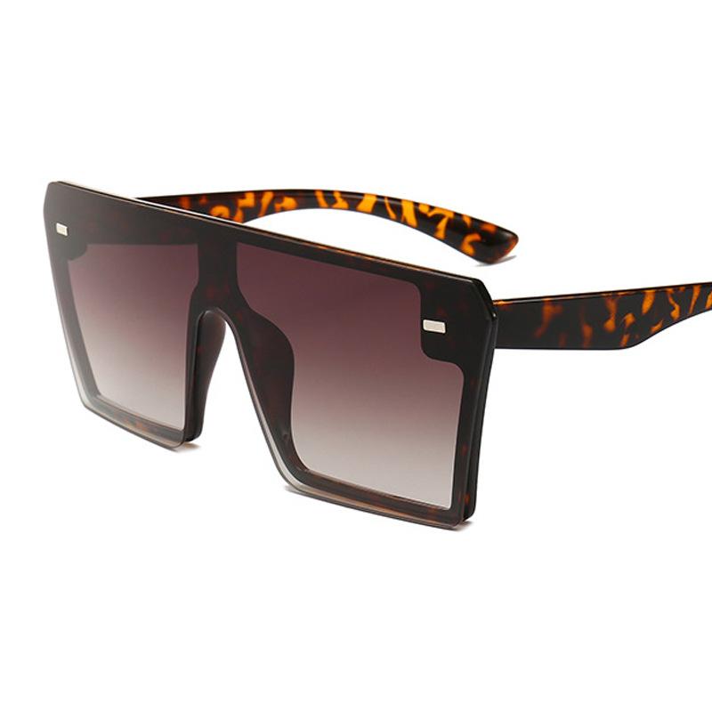 New Style Big Frame Sunglasses Retro Square Personality Conjoined Glasses Blue Bulk Luxury Men and Women Sunglasses
