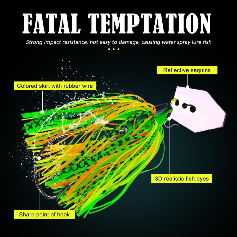 Chatterbait Fishing Lure Wobbler Spinner Bait Blade Jig Swimbait for Bass Pike Silicone Skirt Artificial Baits 15g 20g