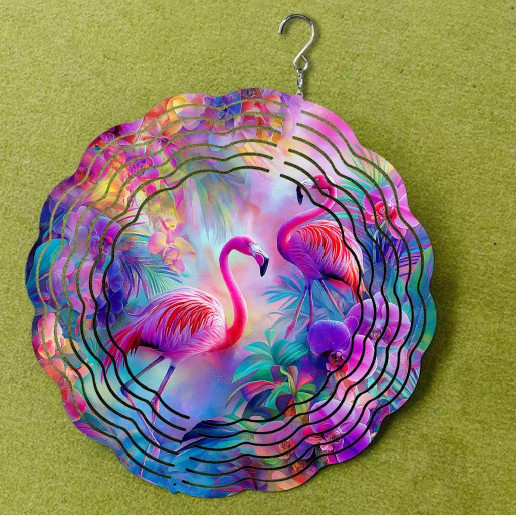 10 Inch Hanging Wind Spinner with 360 Degree Hook for Balcony Garden Decor Spring Summer Outdoor Decoration