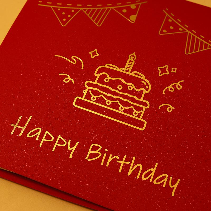 Light-Up Bear Birthday Greeting Card with 3D Cake Design
